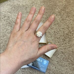 10 ct Moissanite Ring with Silver Band